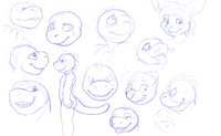 Mornin' Practice #15 by Bluepaw - male, rabbit, canine, wip, eyes, lizard, reptile, expressions, practice, reptilian, sketches, concepts, facial expressions