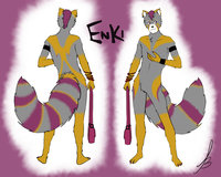 Enki ref sheet by Enki13 - red panda, male, rabbit, hybrid, ref, ref sheet, pandalope, enki