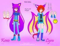 Keno & Lyra REFerence by KenotheWolf - dragon, female, wolf, anime, the, human, furry, neko, keno, lyra, kenothewolf