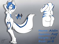 Aislin Reference by KonekoDawn by RemyFelis - female, reference sheet, folf