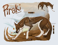 Piraki by LostWolfSpirit - wolf, male, canine, character sheet, feral, model, character, sheet, ref, canid, ref sheet, reference, non-anthro, quad, quadruped, arachnid, red wolf, lostwolfspirit, minnowfish, instantcoyote, piraki