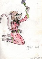 Jessica the Weaver by dfeyder - kneeling, kobold, female/solo