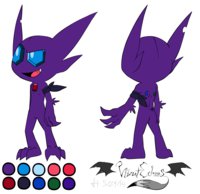 Zircon Reference by Violyte - male, pokemon, feral, dark, type, oc, ghost, reference, sableye, bio, zircon