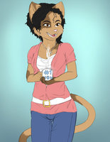 Tanya's Mom by DiegoandFriends - sketch, cat, feline, female, adult, parent