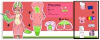 Spree ref sheet! by OhJeeItsSpree - female, bat, green, otter, pink, deer, hermaphrodite, antlers, ref sheet, fluff