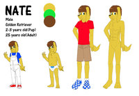 Nate-Pup's ref sheet by nwa921game - puppy, babyfur, diaper, cub, male, clothed, reference sheet, adult, chubby, character sheet, pup, toddler, m/solo, golden retriever, character reference, toddlerfur, autism, autistic, aspie, asperger's syndrome