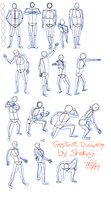 Gesture Draws 7/5 by Shokuji - male, stickfigure, gesture drawing