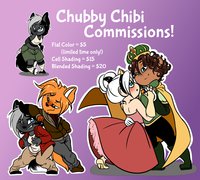 Chubby Chibi Commissions! by FreckledAndSpeckled
