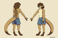 Reference: Hobbs by HobbsMeerkat - male, pants, reference sheet, meerkat, suricate, turnaround