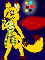 Tamra by FrozenFangs - naked, nude, female, nudity, ref, ref sheet, frozenfangs, cheetah-boa-fox hybrid, tamra the hybrid