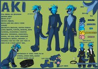 Aki Ref 3.0 by Aki - wolf, male, character, sheet, reference, maned, aki