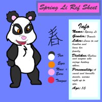 Spring Li Ref Sheet by FallLovett - girl, female, bear, reference sheet, panda, furry, kidfurs, panda bear