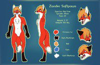 zander softpaws ref sheet by crazyredfox - male, ref, vulpine, redfox, zander softpwas