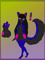 Meet Arietta by UndeadRaverGirl - fox, cute, female, glow, reference sheet, rave, reference, flat color, special