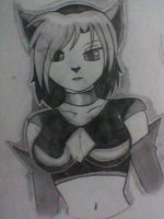 dark girl saeki by kadeathnas - cat, female, sexy, dark, rock, emo, warrior, kadeathnas