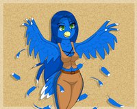 Wings of a Free Spirit by FelouseFarnayne - female, bird, tribal, avian, feathers, digital art, felouse, big hips, sandria, felouse farnayne, dose hips