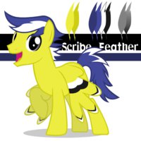 Scribe Feather Character Reference by scribeFeather - male, horse, pony, reference, my little pony, mlp, pegasus, character reference, pegasus pony, scribe feather