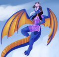Sora likes to ride dragons - by Kiwi by MGlBlaze