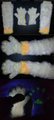 Paws & Sleeves, Yellow & Ivory, UV Reactive & Glow in the Da