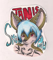 Texas Furry Fiesta Badge Commission: Tanis Snowpaw by elitebamboo