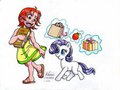 My Little One Piece - Kid Nami and Filly Rarity  by IrieMangaStudios74