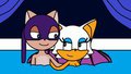 Rouge and Nightshade in a bathing pool