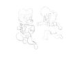 Molly and Rebecca play tag