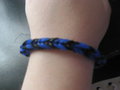blue and black fishtail rubber band bracelet