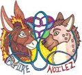 Stained Glass Style Couple's Badge: Blaire/Noilez