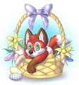 Relaxing in a easter basket