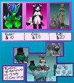 Price sheet / commissions open