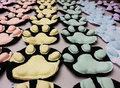 Latex Paw Pads in 6 Spring Colors on Felt Backing by IrradiatedRabbit