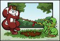 Tug of war - Ericskunk vs. Tentacle puppies by O-Kemono