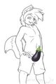 Xaos showing off their eggplant