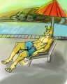 Commission: Tripp Lounging Poolside