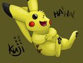 Pikachu laughing by Shokuji