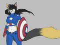 Captain America cosplay kitty by starlyte