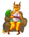Elizabeth playing Video Games on the Couch