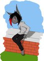 Idk sitting on a wall maybe??? by Pezzybune