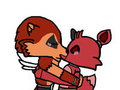 Wolfgang and Foxy Kissing by ChelseaCatGirl