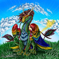 Alynna - Rainbow Dragon form by Alynna