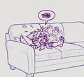 Shelly Stuck in a Sofa by BlueCactus