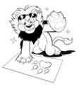 Hollywood Lion - Line Art by marymouse