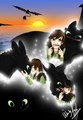 Toothless and Hiccup by zoukily