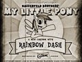 Black and white rainbow horse cartoon title
