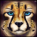 Finally got a digital tablet! Here is a cheetah head. by FoskyBleu