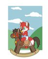 Foxy on a horse by UniaMoon