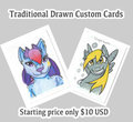 Traditional Drawn Custom Cards by Nightwolf1513
