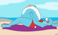 [Commission] Hyper-Pregnant Pleasure in the sand