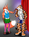 Jack meeting the tiger dancer from Zootopia